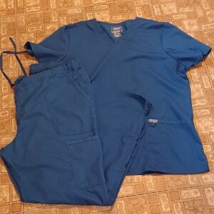 Blue Scrub Set Cherokee Workwear Size Xlarge Top And Pants